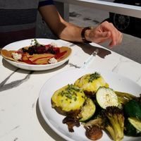 Code vert egg Benedict and crepe at Code Vert in Montreal