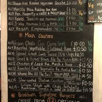 Menu board  at Brinkburn St Brewery in Newcastle Upon Tyne
