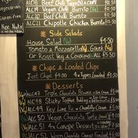 Menu board   at Brinkburn St Brewery in Newcastle Upon Tyne