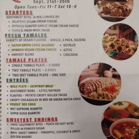 They have all options except four highlighted ones on the menu ALL THE TIME! at New Mexico Tamale Company in Bellingham