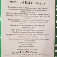 Menú del día con opciones veganas at La Parada de Bilbao in Bilbao