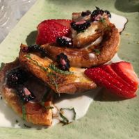 Vegan French toasts  at kuten inclusive kitchen in North Miami Beach