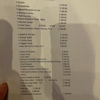 Menu. November 2020 at La Galeria in Cabo San Lucas