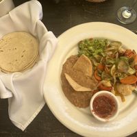 Veggie fajitas 😍 I asked for only beans as my side   at La Galeria in Cabo San Lucas