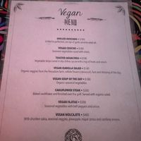 Menu at La Galeria in Cabo San Lucas