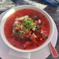 Vegan soup of the day  at La Galeria in Cabo San Lucas