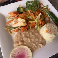Salad w/ rice and beans  at La Galeria in Cabo San Lucas