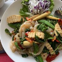 Spicy Vegetarian dish w/ tofu at Coffee Old City in Ayutthaya