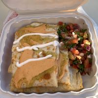 Vegan shrimp quesadilla with salsa

 at Just Vegana in Fontana