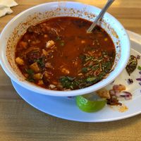 Pozole lunch special at Just Vegana in Fontana