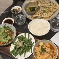 There is white rice and chili oil for you to add on the side  at Lao Lao in Stockholm