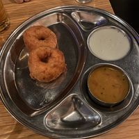Starter vada with chutney   at Saravanaa Bhavan - Sankt Eriksgatan in Stockholm
