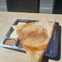 Vegan dosa with potatoes, onion, and chili at Saravanaa Bhavan - Sankt Eriksgatan in Stockholm