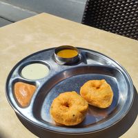 Vegan medhu vada at Saravanaa Bhavan - Sankt Eriksgatan in Stockholm
