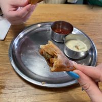 Vegan samoussa   at Saravanaa Bhavan - Sankt Eriksgatan in Stockholm