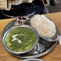 Spinach and tofu dish  at Saravanaa Bhavan - Sankt Eriksgatan in Stockholm