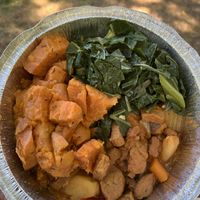 Chicken curry with sweet potatoes and greens. 😋  at Nyack Main Essentials in Nyack