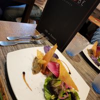 Tomato, eggplant appetizer at Le Globe in Quimper