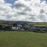 Treknow with Michael House in the centre  at Michael House in Tintagel