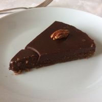 Chocolate & pecan tart at Michael House in Tintagel