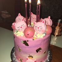 Vegan coconut cake with vegan kitty macarons 😍😍 at Heart of Cake in North London