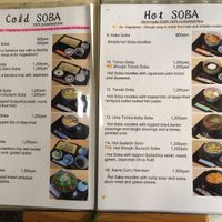 English menu, marked for vegetarians  at Shiori-an in Kamakura