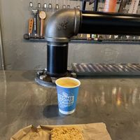 Vegan apple crumble bar and macadamia milk latte!  at Stone Tower Brews in Buckhannon