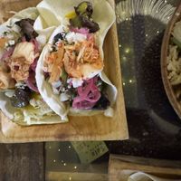 Vegan Portobello Mushroom Tacos with Ginger Peanut saucee  at Sula Wok in Ottawa