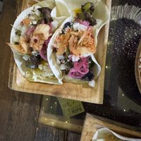 Vegan Portobello Mushroom Tacos with Ginger Peanut sauce  at Sula Wok in Ottawa