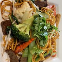 Stir Fry Noodles with mock beef  at Thanh Tinh Chay in San Diego
