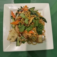 stir fried noodle dish   at Thanh Tinh Chay in San Diego