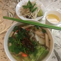 Tasty noodle soup with tofu  at Thanh Tinh Chay in San Diego