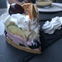 Lemon and red fruits cheesecake  at Utopia in Nice