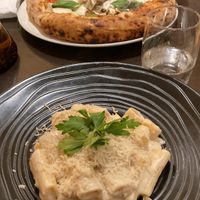 Carbonara and pizza  at Utopia in Nice