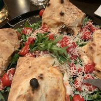 Separate calzones with different insides    at Utopia in Nice