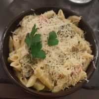 Pasta bake with artichokes at Utopia in Nice