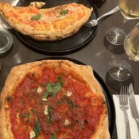 Marinara and Calzone with White Bio Wine  at Utopia in Nice