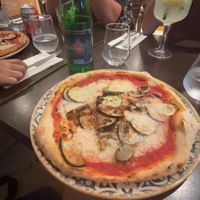 Pizza with vegetables at Utopia in Nice