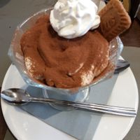 A dessert must: the fluffy, chocolate-dusted tiramisu. at Utopia in Nice