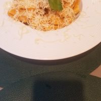 Vegetable sauce pasta with the best parmesan you will ever taste. Really at Utopia in Nice