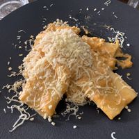 Red pesto pasta with almonds at Utopia in Nice