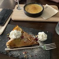 Plum tart and creme brûlée  at Utopia in Nice