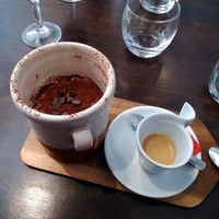 Tiramisu and expresso at Utopia in Nice