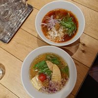 Clear and Red Ramen, both great! at Chipoon in Tokyo