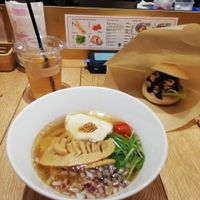 Ramen, burger and a drink to the set at Chipoon in Tokyo