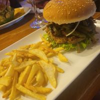 Lentil burger without cheese at La Morena in Taganga