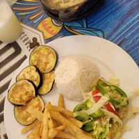 Milanesa de berenjena at La Morena in Taganga