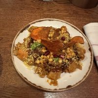 Sweet potato artichoke starter   at Cinnamon Bazaar in London