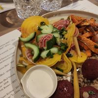 Quinoa and beetroot falafels at Lady Green in Etalle