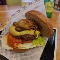 House burguer vegana con extra de jalapeños at H Burger in Gran Canaria